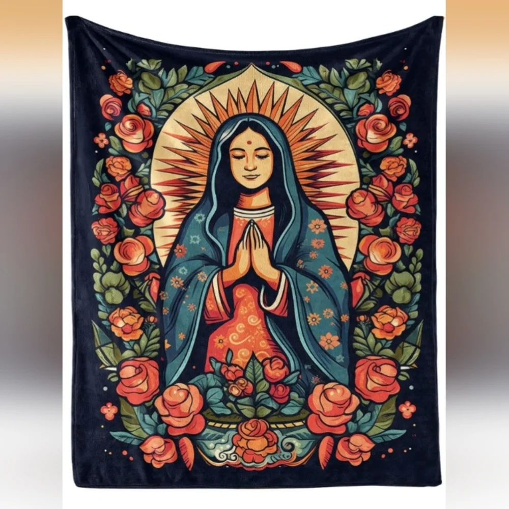 Homieblanket Virgin Mary Our Lady of Guadalupe Throw Blankets 40